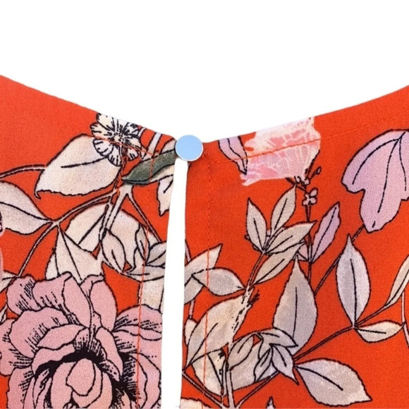 Label XL Orange floral sleeveless blouse - Picture 5 of 5